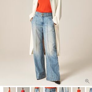 Jcrew Petite denim trouser jean with stacked buttons